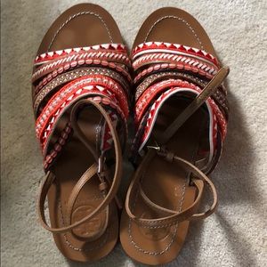 Tory Burch Strappy Ankle Wrap Sandals 8.5